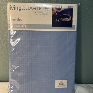 New- Living Quarters Luxury Fabric Lifestyles Table‎ Cloth Blue 60x120 Oblong